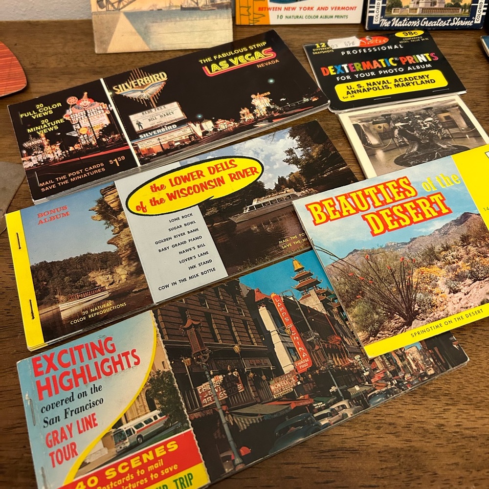 Huge Vintage Postcard And Paper Ephemera Lot Advertising And Souvenir 30s - 70s